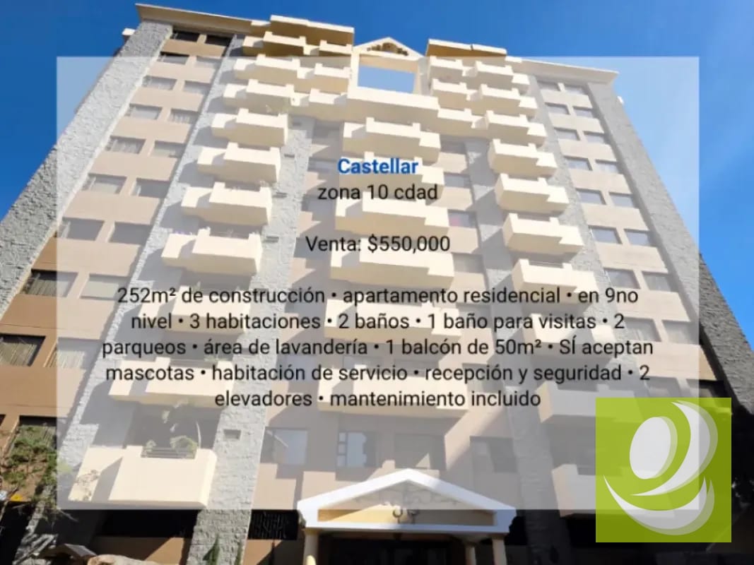 Apartamento en Venta en Castellar zona 10 cdad — Apartamento en Venta en Zona 10, Guatemala, Ciudad — foto 12 de 13